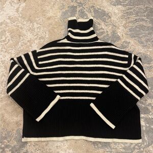 Toteme Striped Black and White Turtleneck Sweater XS